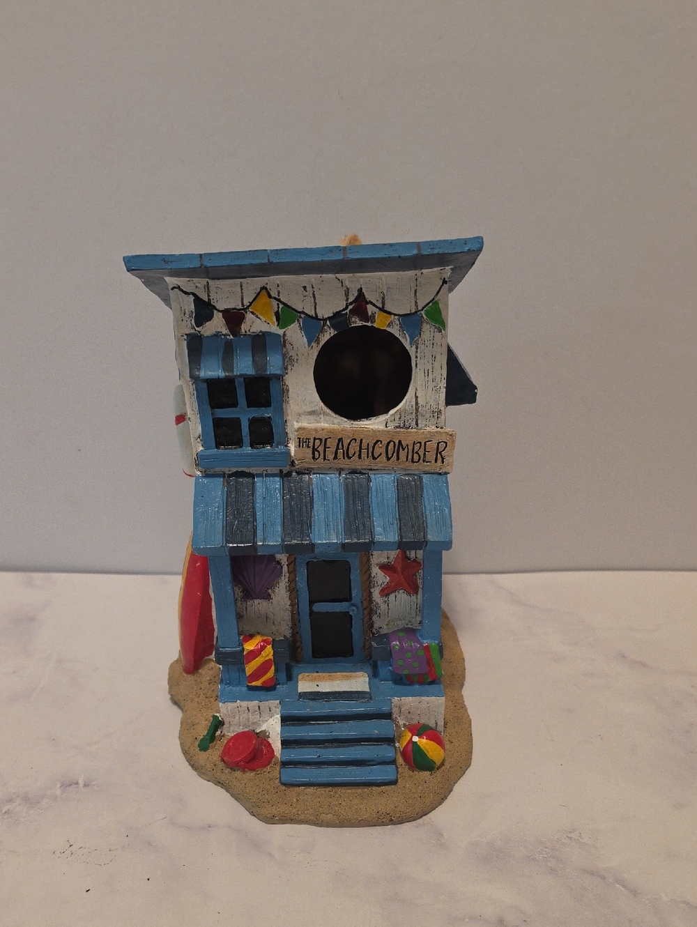 Beachcomber Decorative Birdhouse - Blue & White